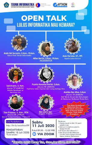 Webinar  “Open Talk Lulus Informatika Mau Kemana”