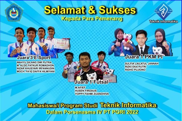 Perwakilan Mahasiswa Informatika Porsenasma IV PT PGRI 2022